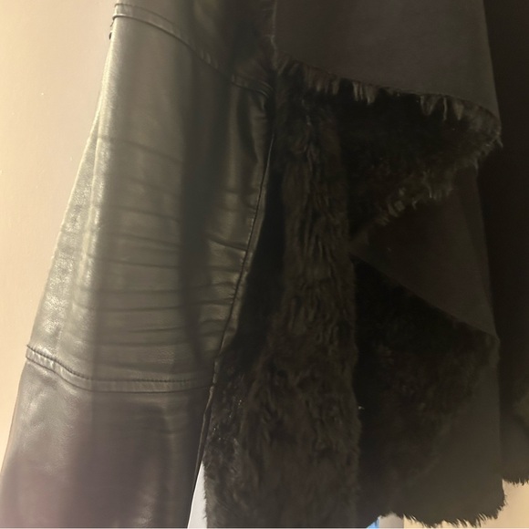 Black pleather/fur L Aqua jacket - Picture 3 of 4